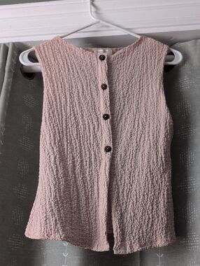See You Monday Textured Sleeveless Top in Dusty Rose